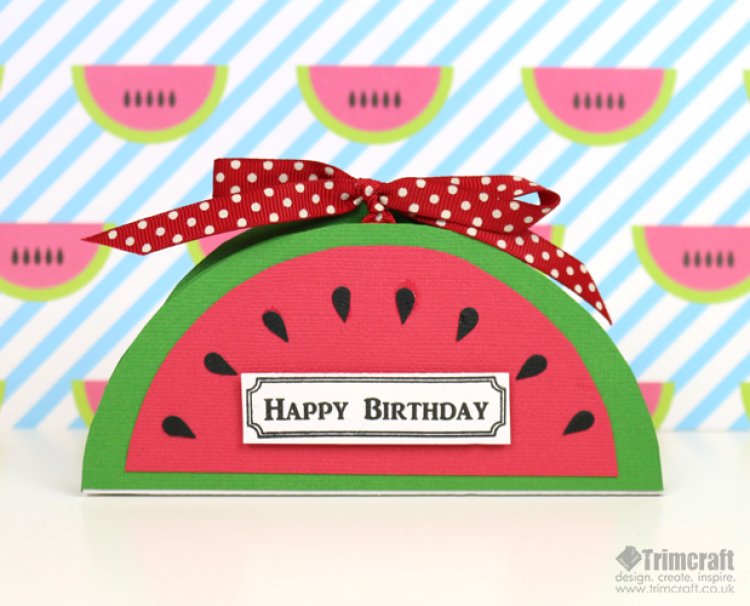 Diy watermelon birthday card