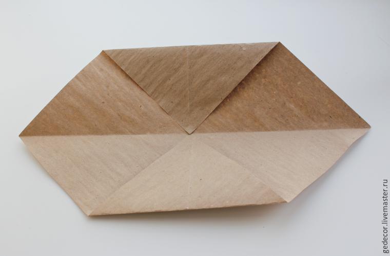 Как за 15 минут сделать коробочку из крафт-бумаги в технике оригами, фото № 5