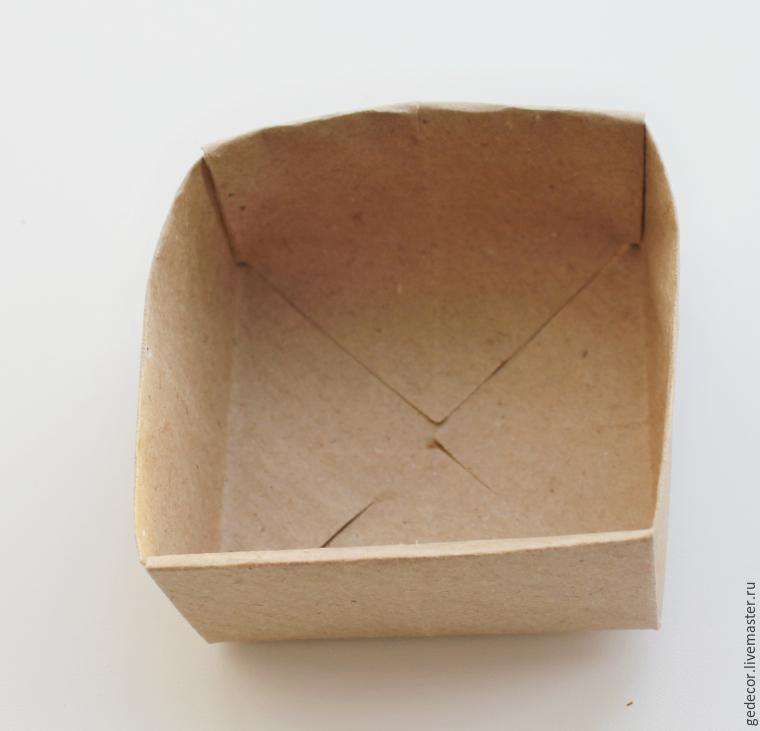 Как за 15 минут сделать коробочку из крафт-бумаги в технике оригами, фото № 8