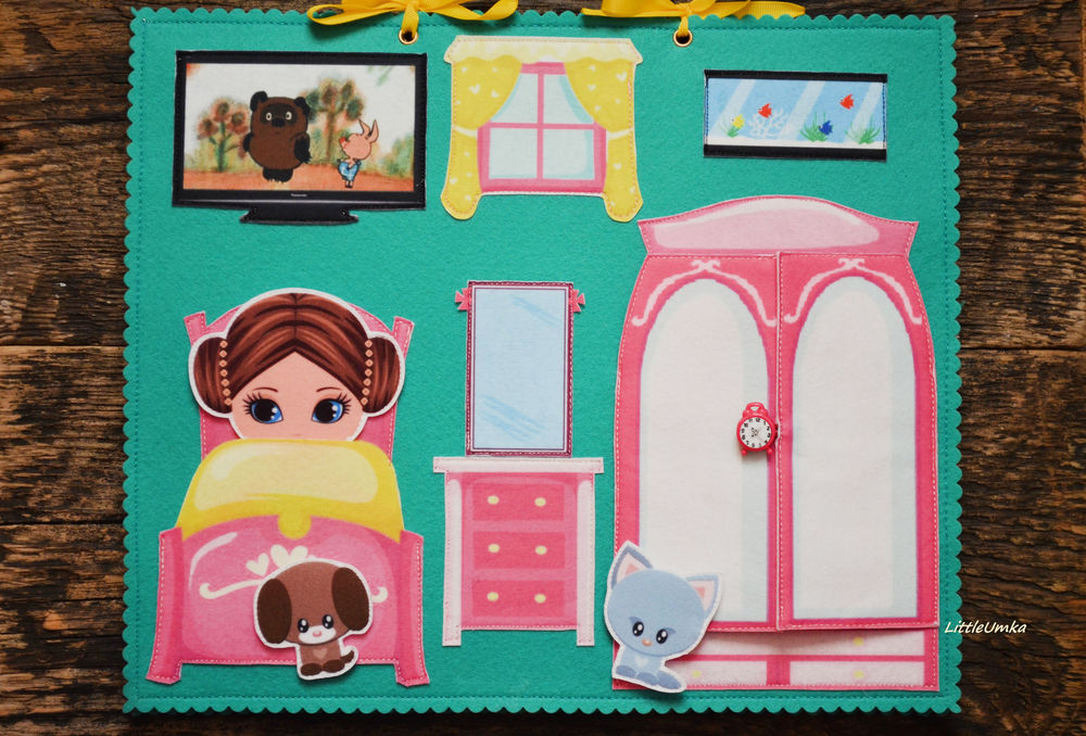 Домик для куклы из фетра + календарь, игровой планшет, фото № 5