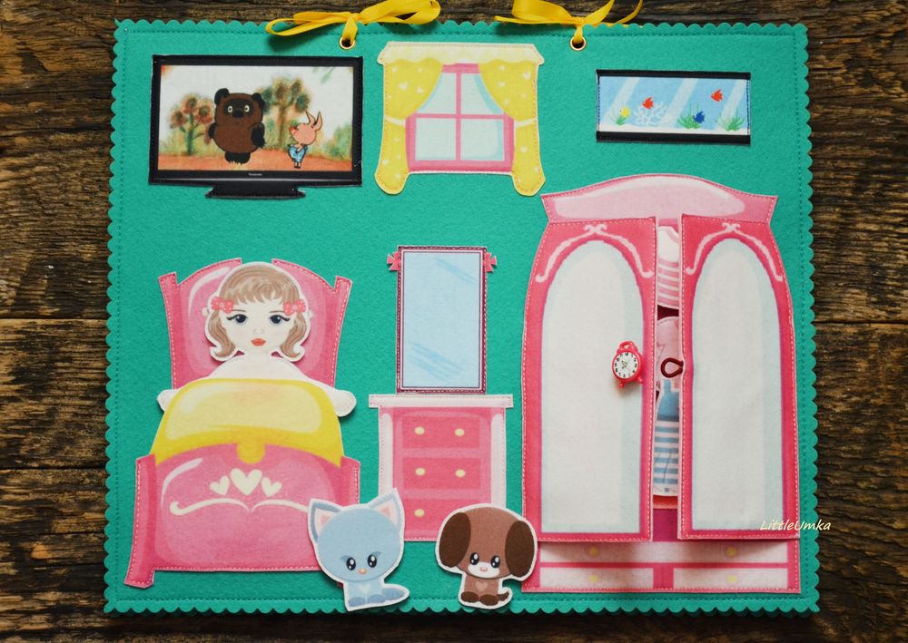 Домик для куклы из фетра + календарь, игровой планшет, фото № 11