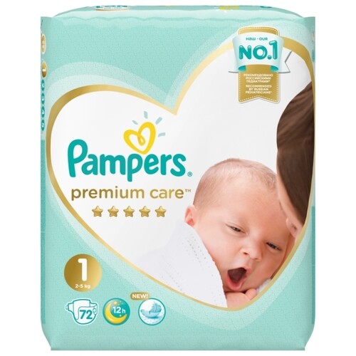 Pampers Premium Care 1 (2-5 кг) 72 шт
