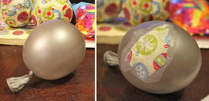 Инструкция как сделать елочный шарик папье-маше