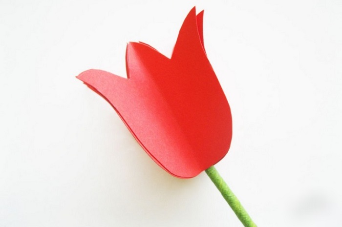 Как сделать тюльпаны из гофрированной бумаги – схема, фото 12