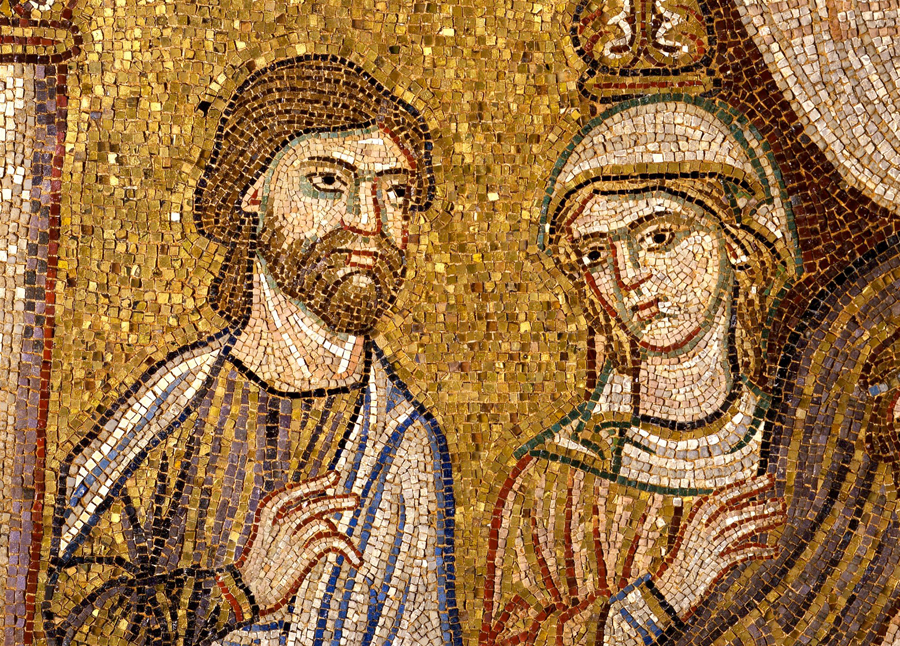 Авраам и Сарра. Фрагмент фрески XIII века, Венеция
