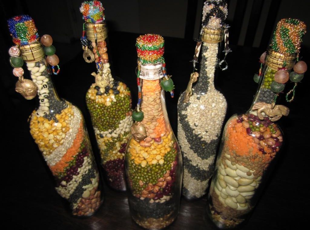 поделки бутылки с крупами