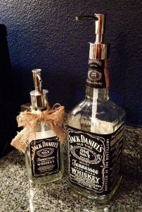 Reusing a Jack Daniel’s Bottle to Create a Soap Dispenser.